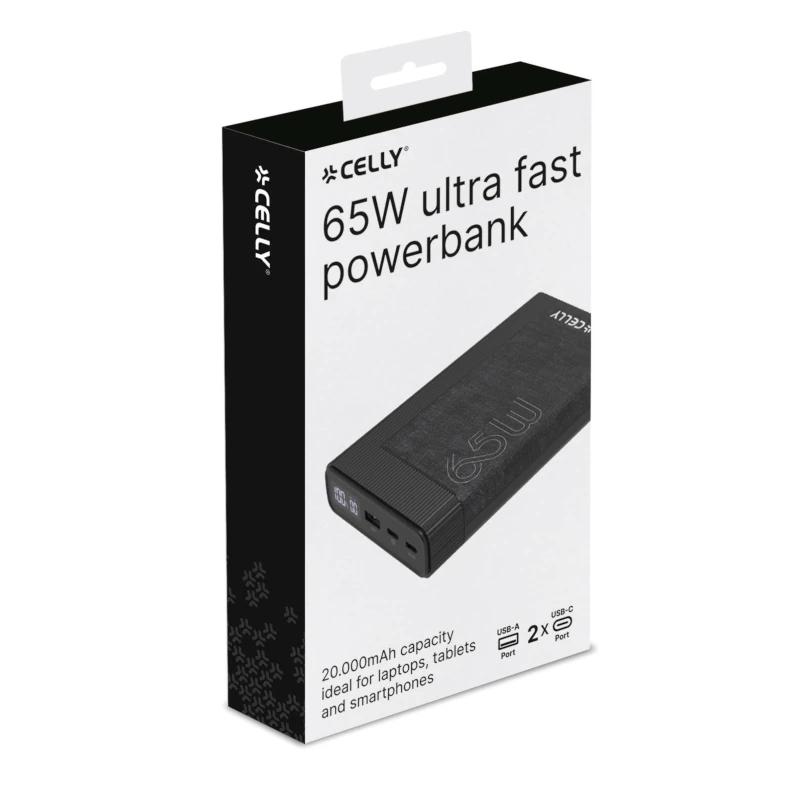 Celly Powerbank PD65W 20000 mAh 65w EVO Negra