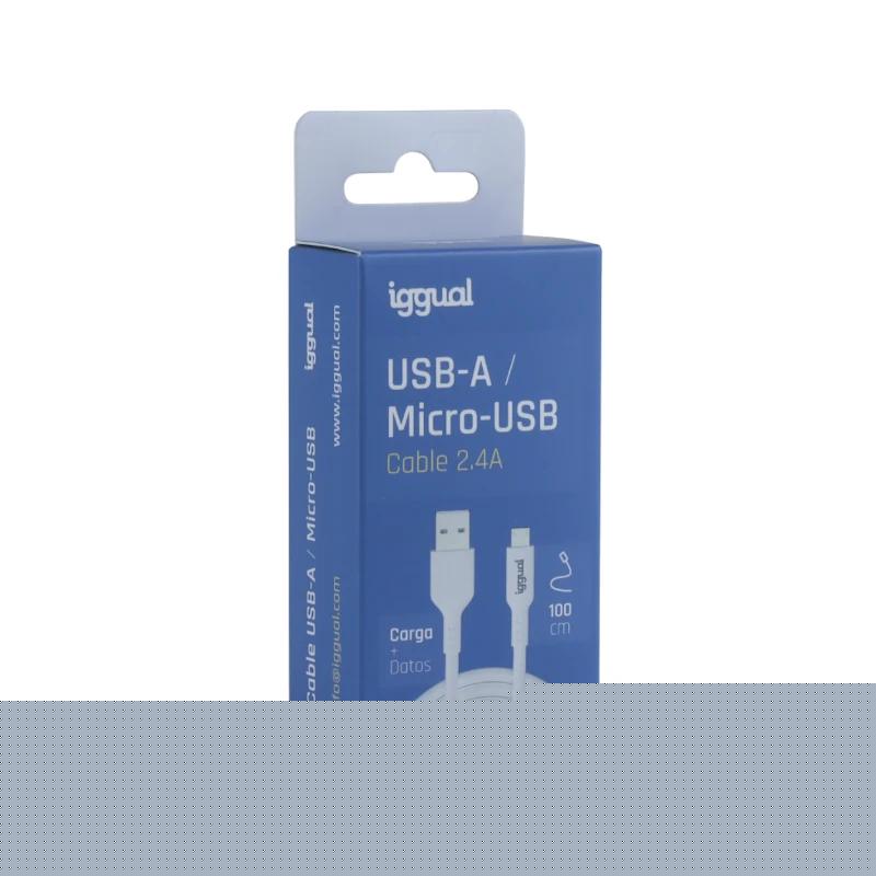 iggual cable USB-A/micro-USB 100 cm blanco