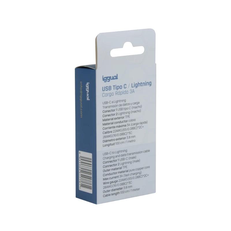 iggual cable USB-A/Lightning 100 cm blanco