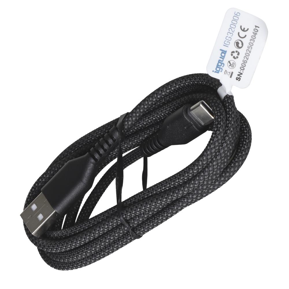 iggual Cable USB-A a tipo C 3A 180 cm trenzado