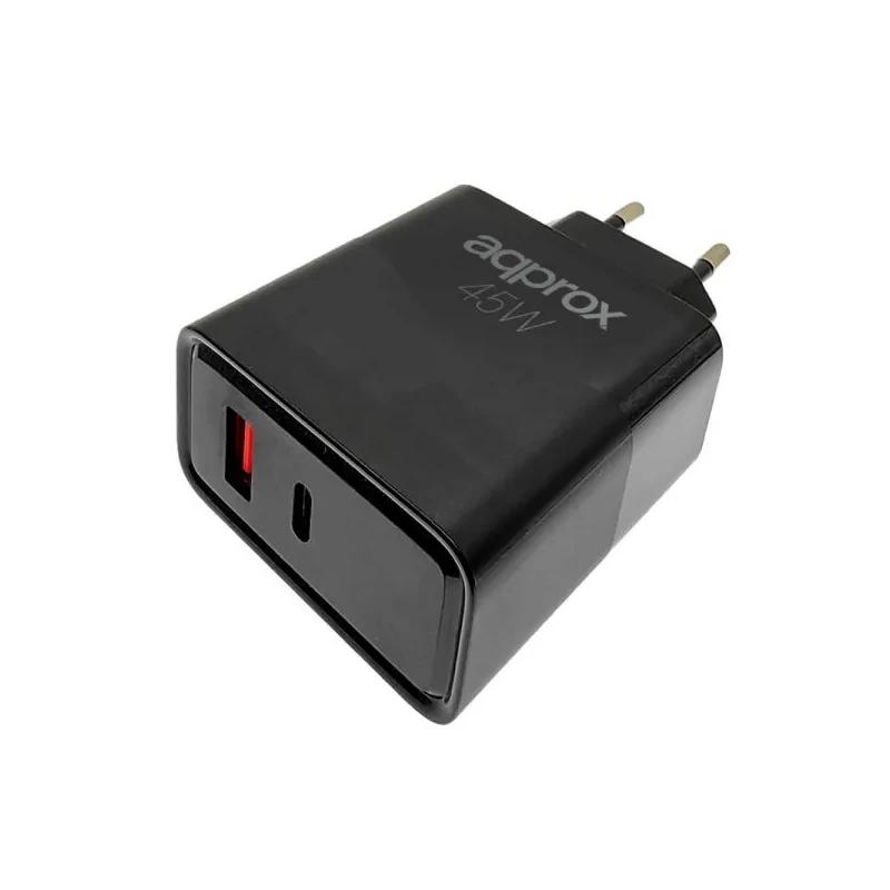 APPROX CARGADOR 45W QC 1 X USB A+ 1 X USB C+CABLE
