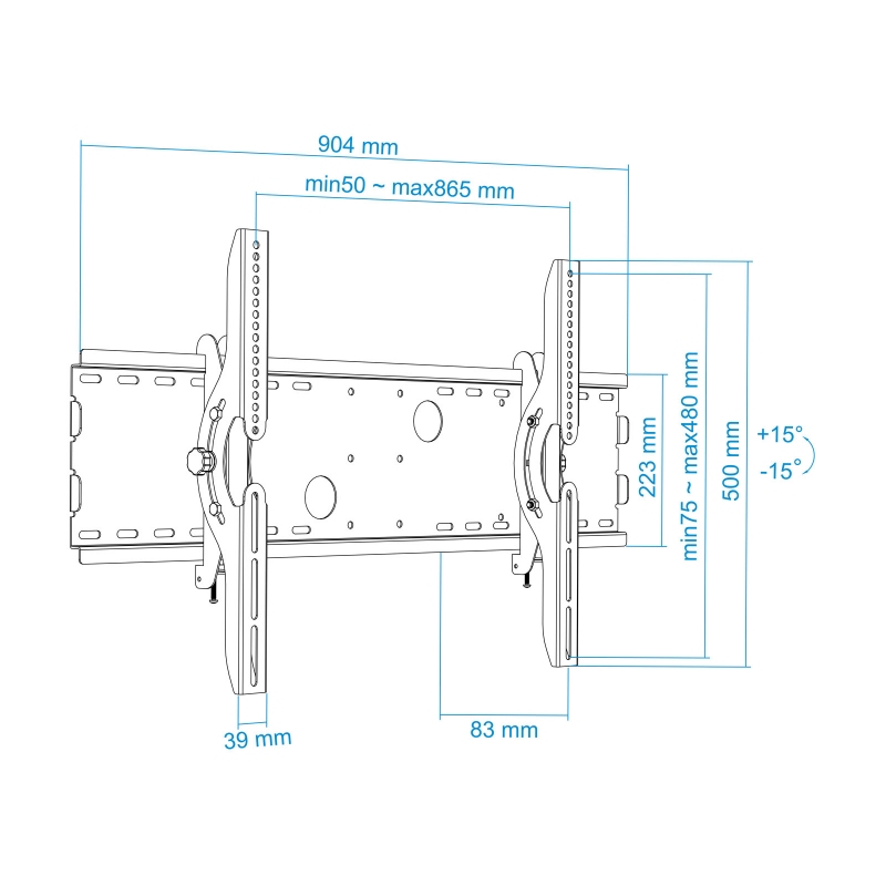 Tooq  LP4970T-B Soporte TV 37"-70" Incli Negro