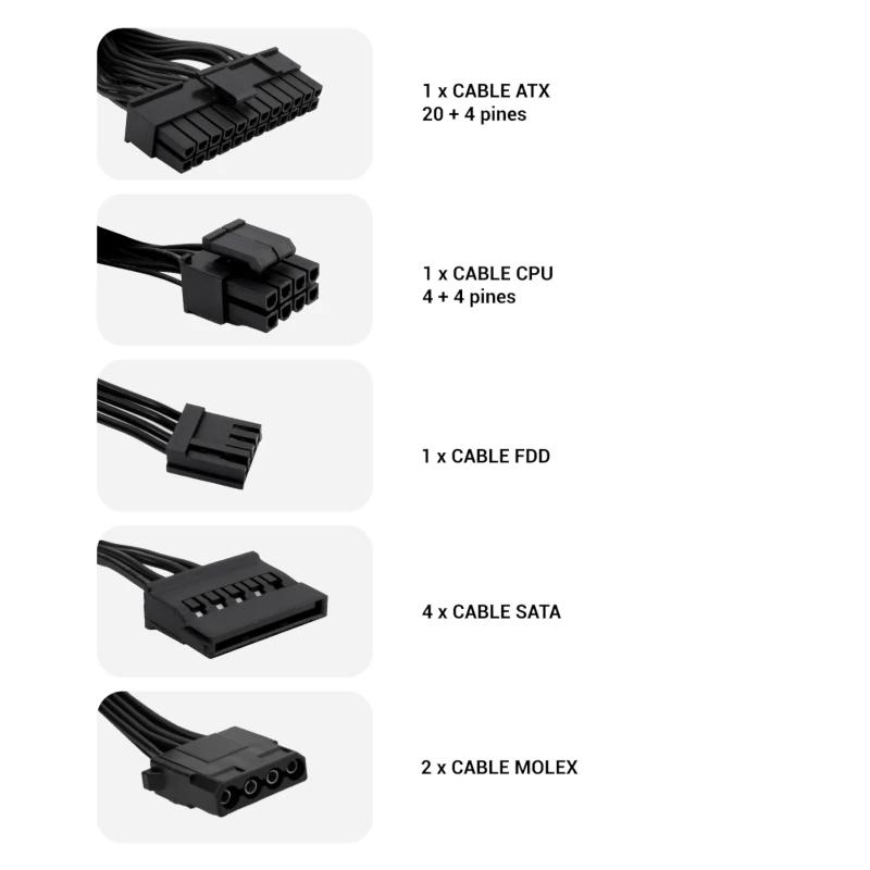 CoolBox Fuente.Alim 20+4 pin ATX BASIC 500W