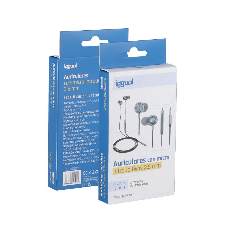 iggual Auriculares con micro intrauditivos Jack3,5