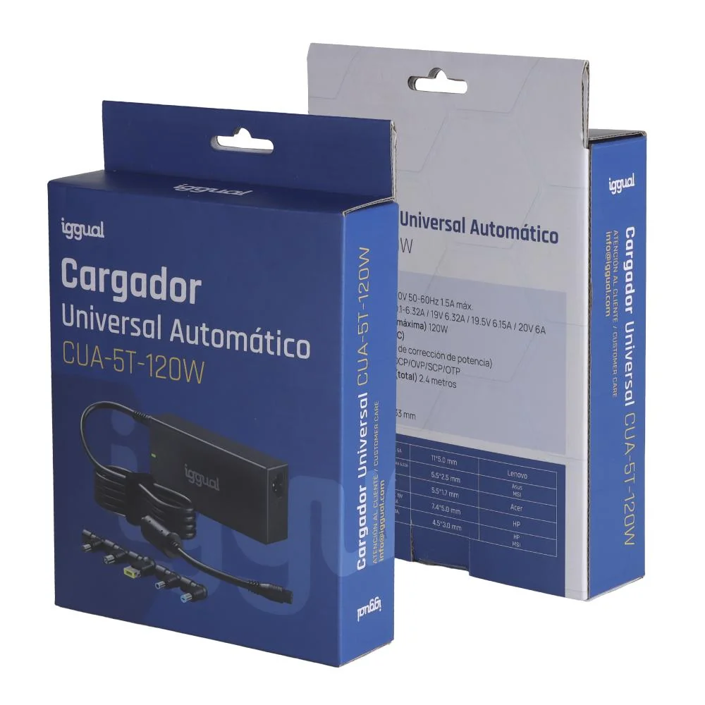 iggual Cargador Universal Automático CUA-5T-120W