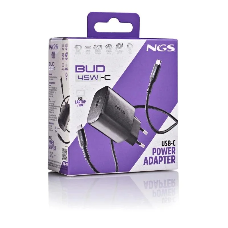 NGS CARGADOR GAN ULTRARAP 45W USB-C CON CABL