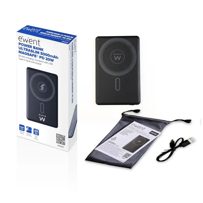 EWENT POWERBANK SLIM 5000mAh MagSafe PD 20W