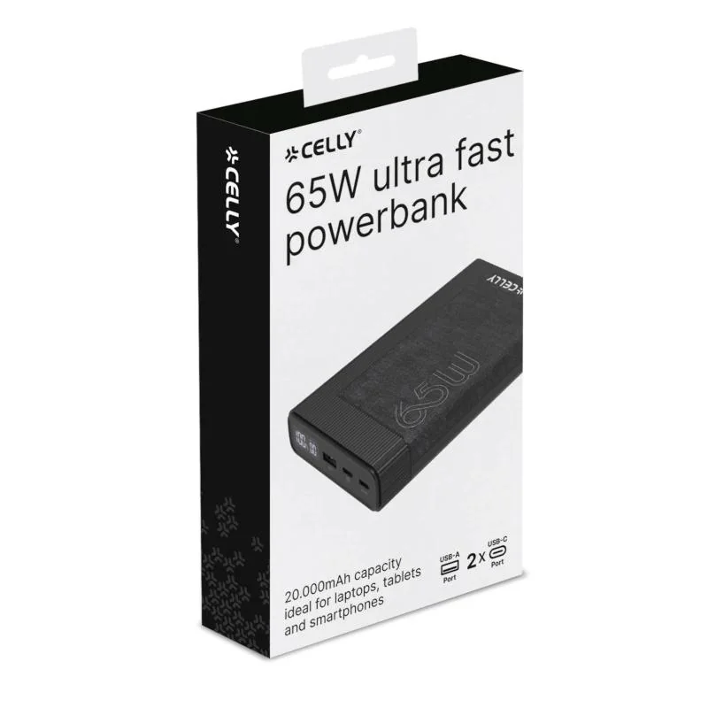 Celly Powerbank PD65W 20000 mAh 65w EVO Negra