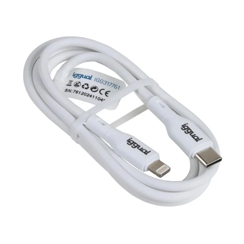 iggual cable USB-C/Lightning 100 cm blanco Q3.0 3A