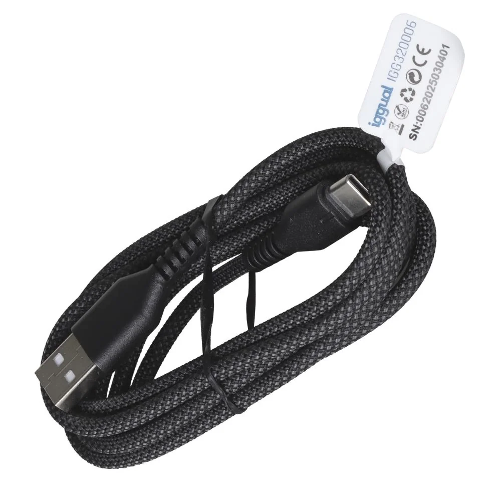 iggual Cable USB-A a tipo C 3A 180 cm trenzado