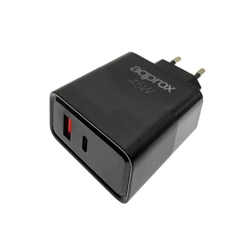 APPROX CARGADOR 45W QC 1 X USB A+ 1 X USB C+CABLE
