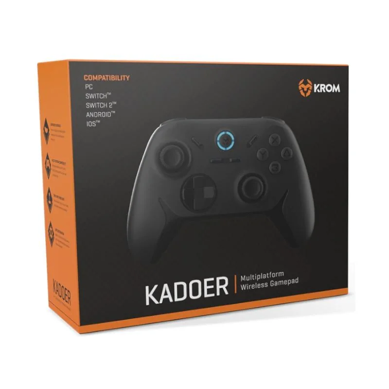 KROM Gamepad KADOER Wireless Multiplataf 5.0 Negro