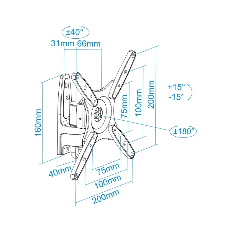 Tooq LP1732TN-B Soporte TV 13"-42" Gir/Incli Negro