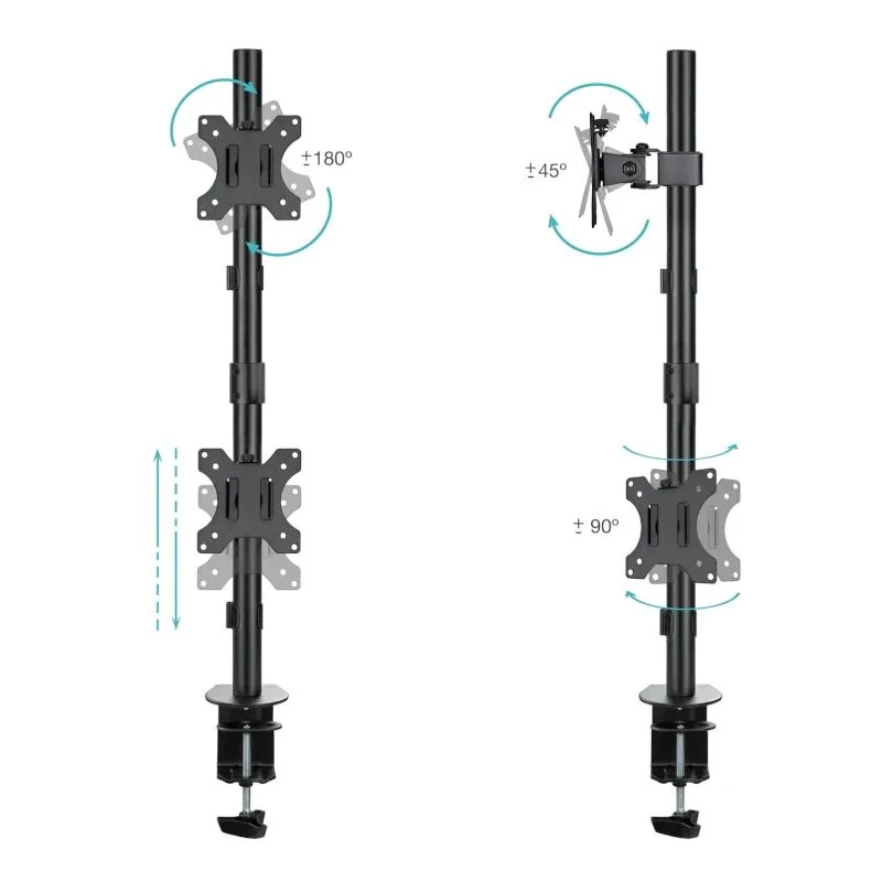 Tooq DB1233TNV-B Soporte mesa 2 brazos vertical