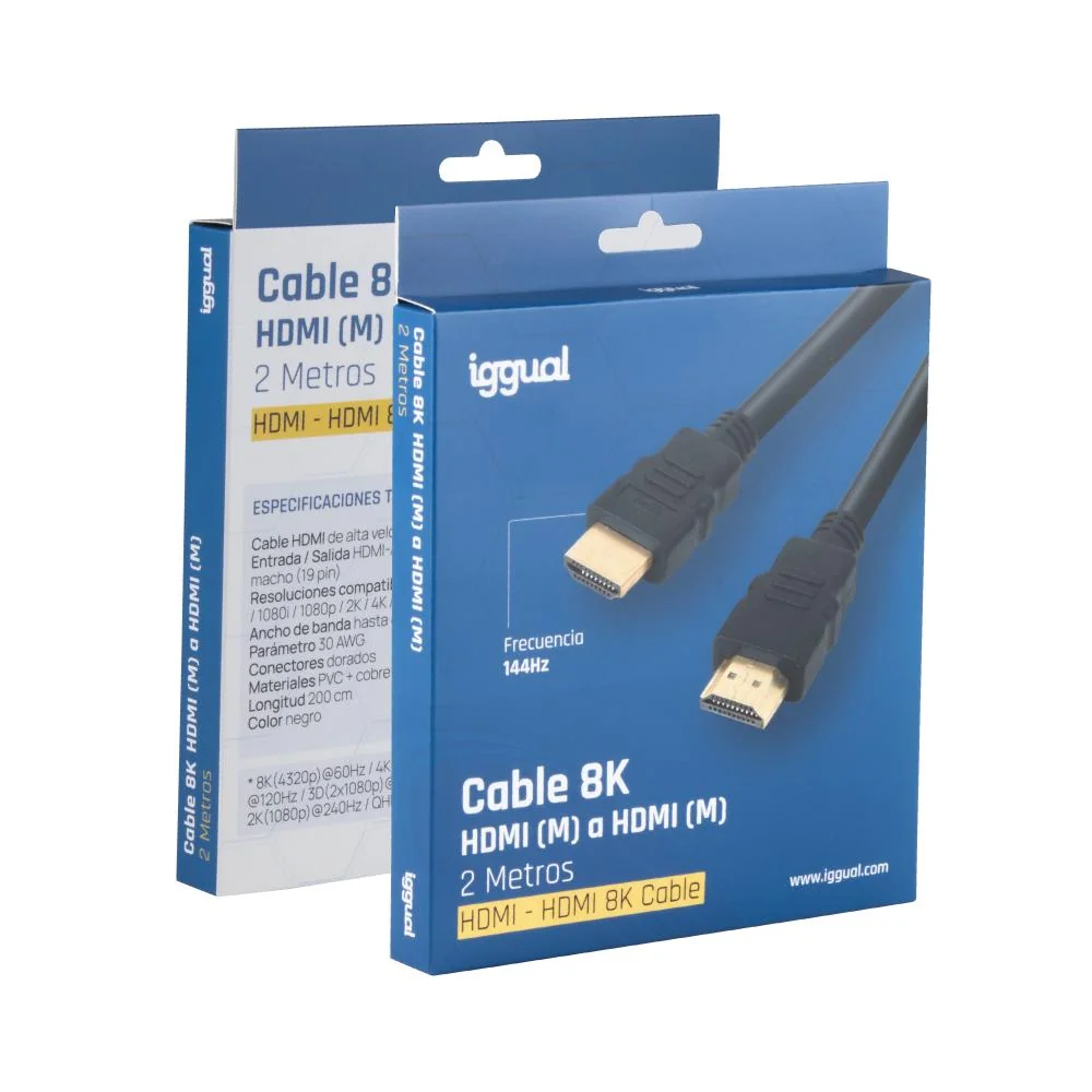 iggual Cable HDMI - HDMI 2.1 8K@60hz 2 metros