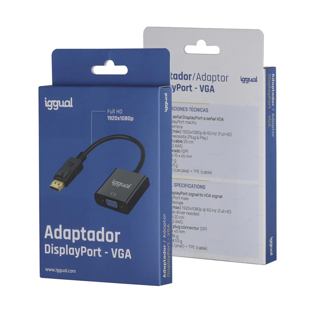 iggual Adaptador DisplayPort (M) a VGA (H)