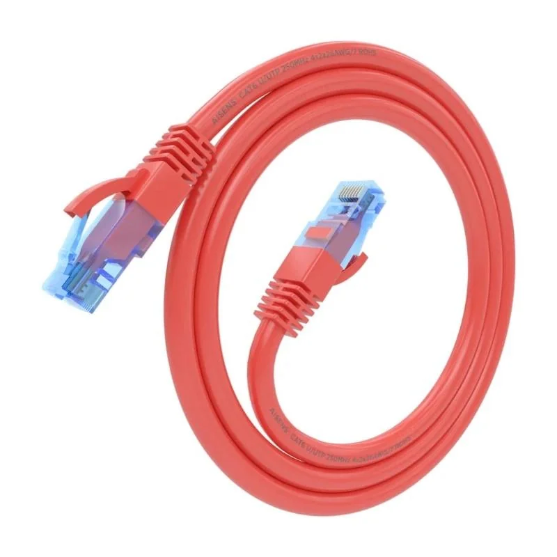 Aisens Cable RJ45 CAT.6 UTP AWG26 CCA Rojo 0.5m