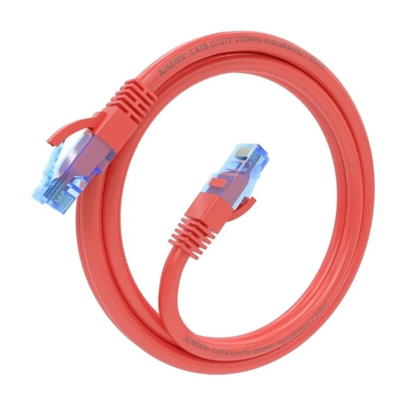 Aisens Cable RJ45 CAT.6 UTP AWG26 CCA Rojo 1.0m