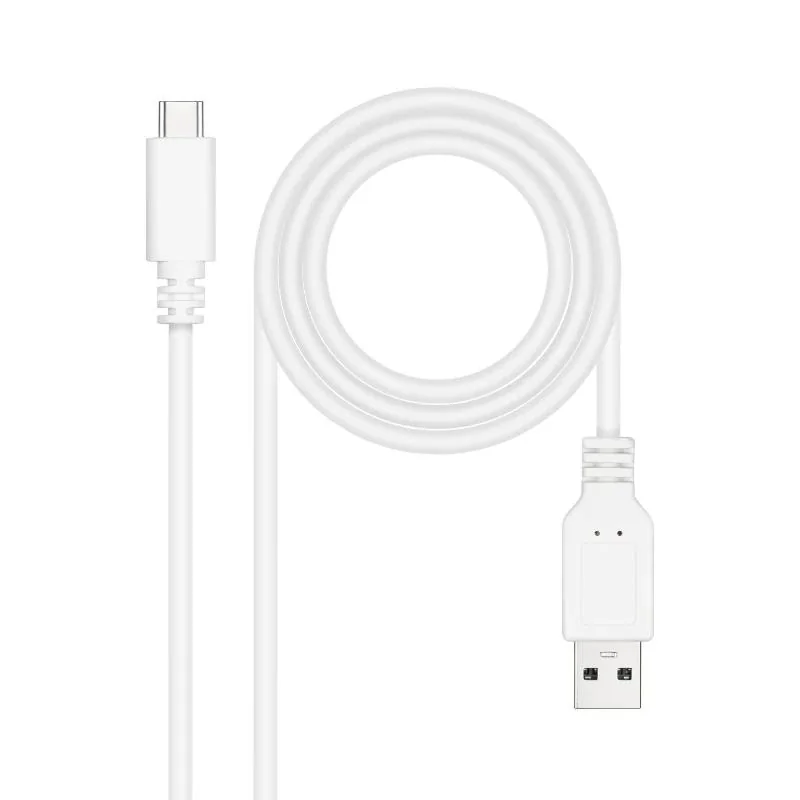 Nanocable Cable USB 2.0 3A USB-C-M/M 0.5M Blanco