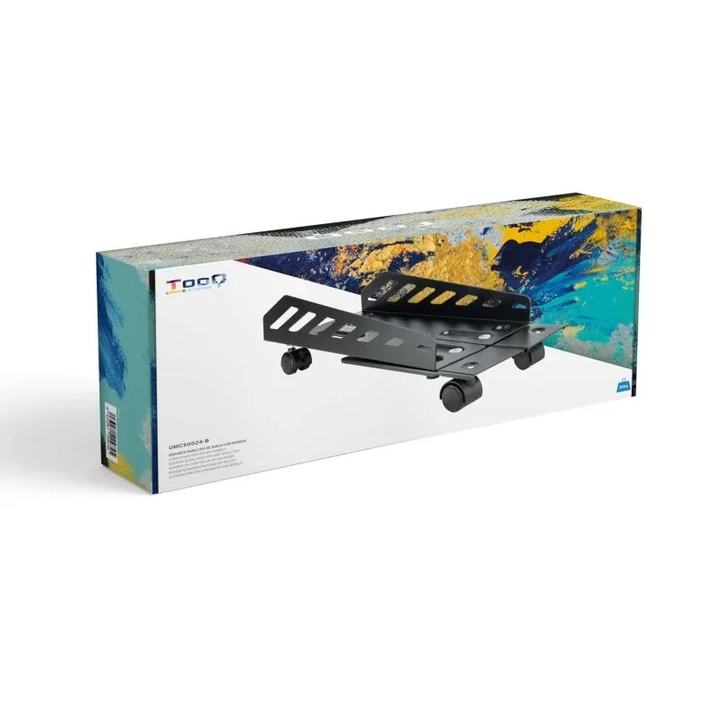 Tooq Soporte para CPU de suelo con ruedas negro