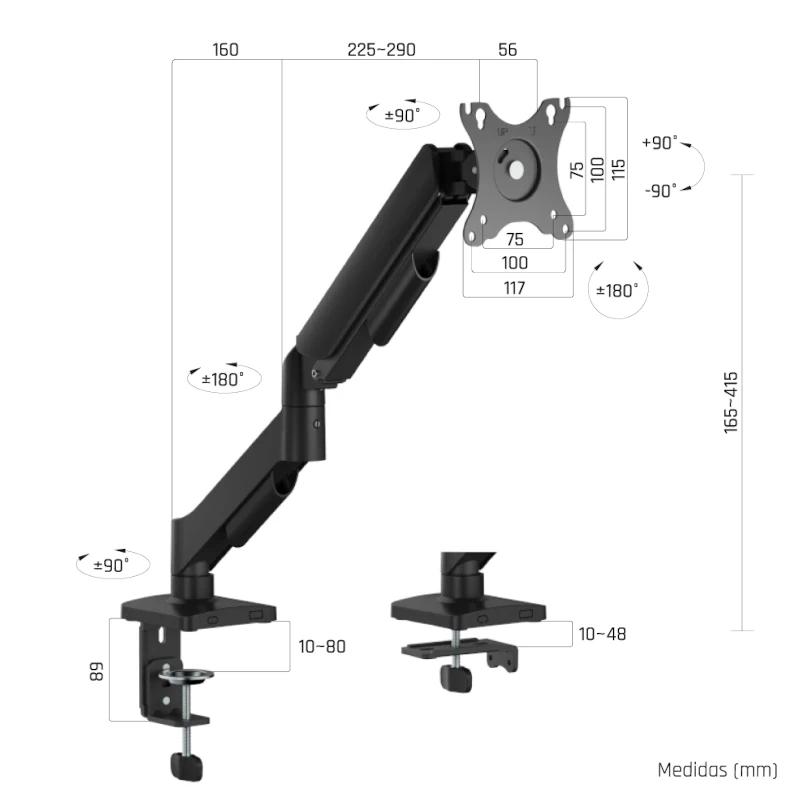 iggual SPMP01-A Soporte pinza 1 monitor 17-32" pro
