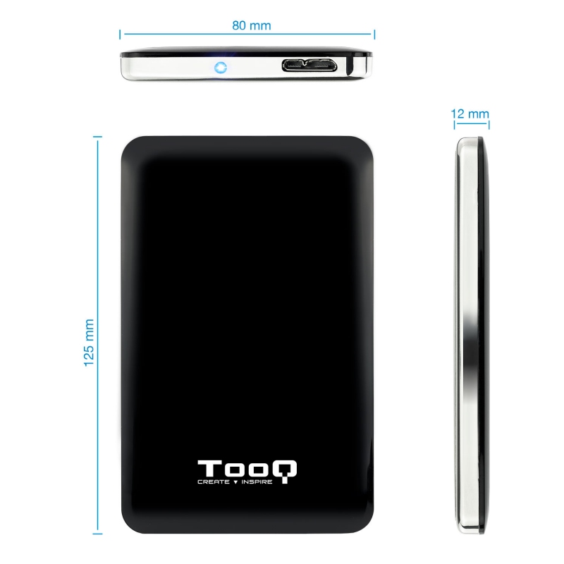 Tooq TQE-2538B Caja Slim HDD 2.5" USB 3.1Gen1