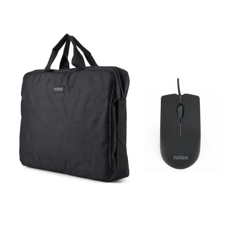NILOX Maletín 15.6"Negro+Ratón USB 1000dpi