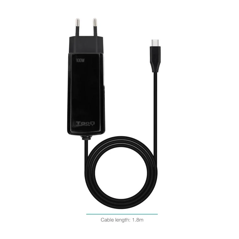 Tooq Cargador portátil GAN USB-C PD 100W Cúbico