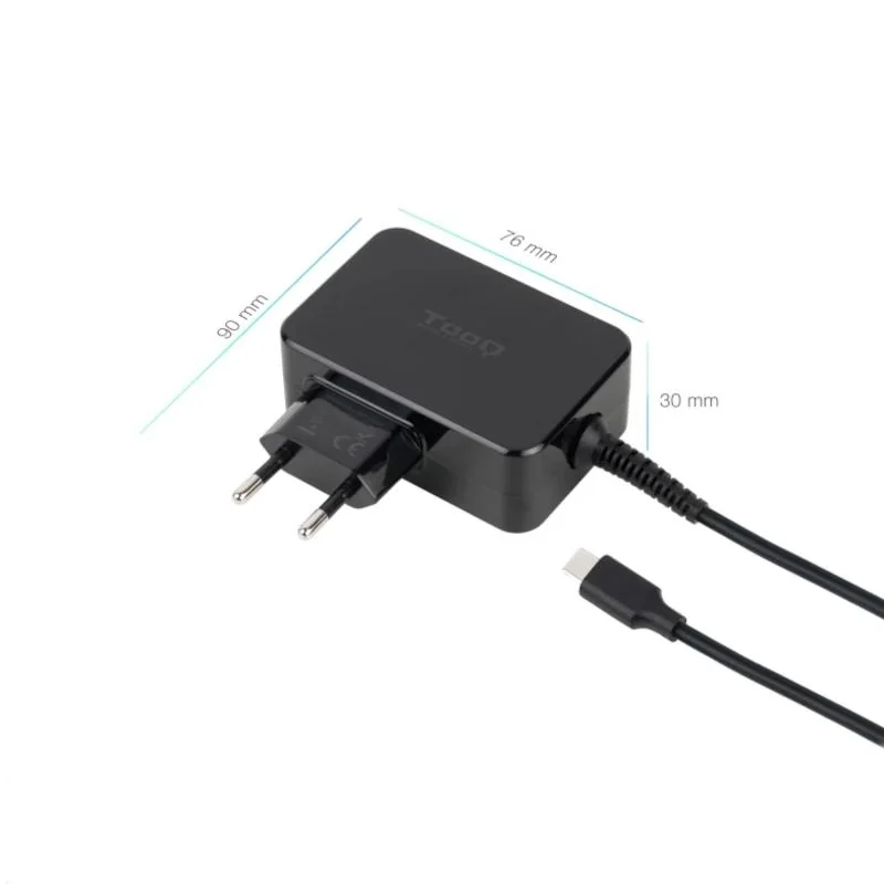 Tooq Cargador portátil GAN USB-C PD 45W Negro