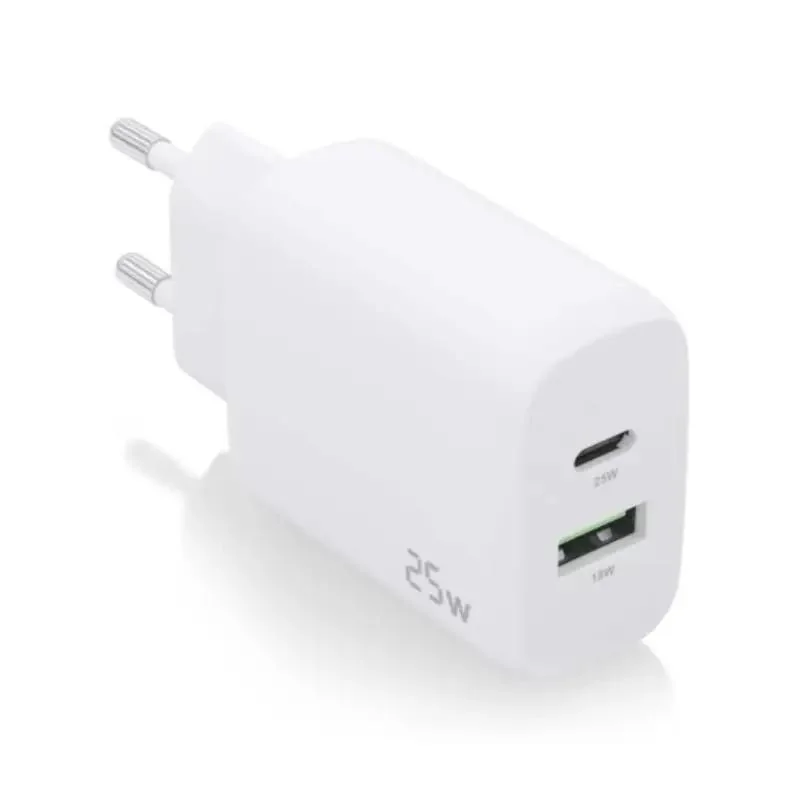 Aisens Cargador USB-C PD3.0 USB-A QC3.0 25W Blanco