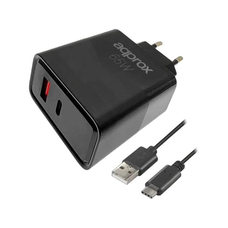 APPROX CARGADOR 65W QC 1 X USB A+ 1 X USB C+CABLE