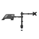 COOLBOX Soporte Monitor+Portátil Monobrazo Acero