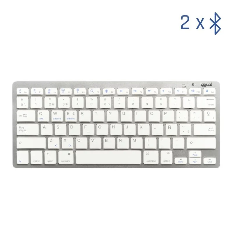 iggual Teclado Bluetooth Slim TKL-BT plata 2 canal