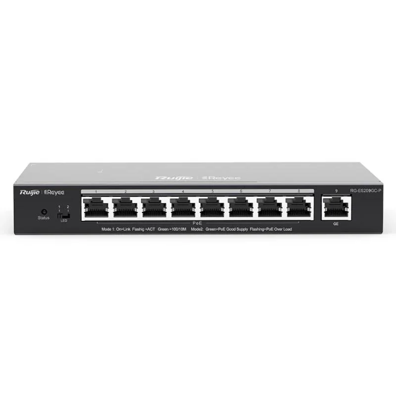 Reyee ES209GC-P Switch 9xGbE (8 PoE/POE+) 120W