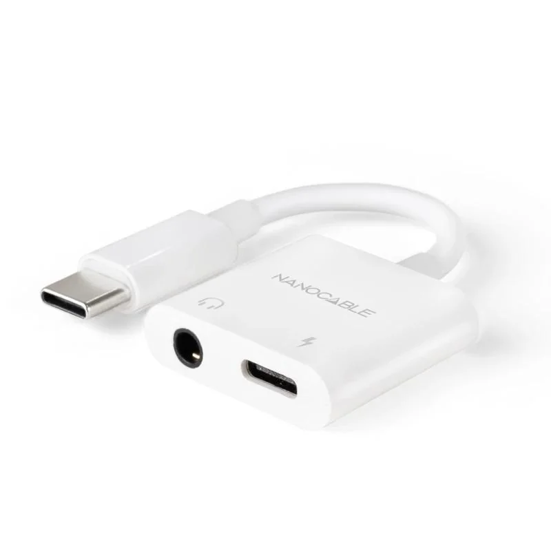 Nanocable Adaptador USB-C a Jack+USB-C/H PD 60W