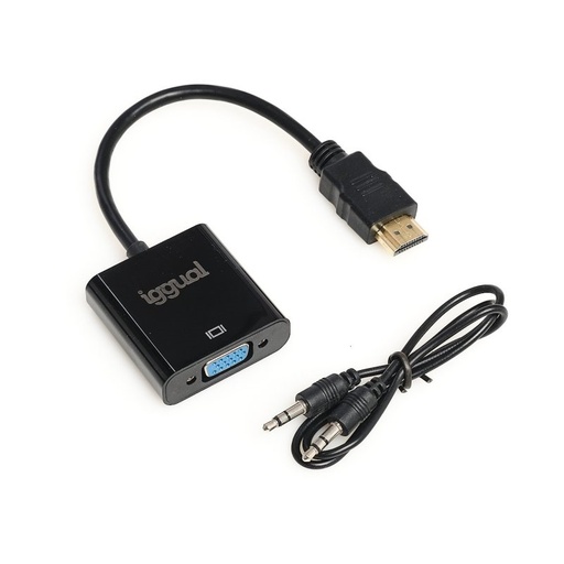 [AISCCI0503] iggual Adaptador HDMI a VGA + audio (3.5 mm)