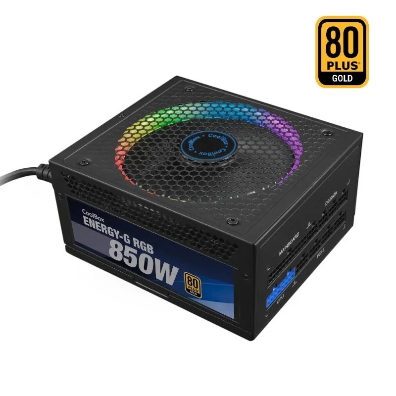 [ICAFA70292] Coolbox Gaming Fuente Alimentacion 850W RGB 80+GOL