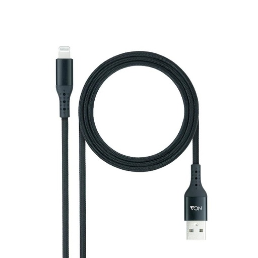 [AAOAAC0139] Nanocable Cable Lightining-USB A/M, Negro, 1 M