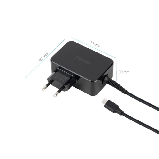 [AAOACR0291] Tooq Cargador portátil GAN USB-C PD 45W Negro
