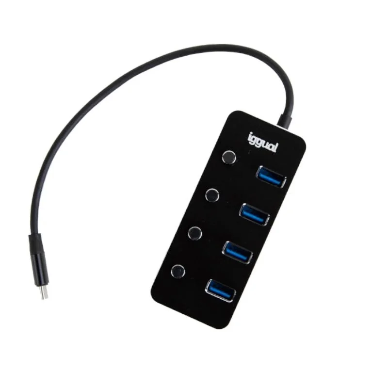 [AAOAUS0199] iggual Hub tipo C x 4 puertos USB 3.1 4BUTTONS