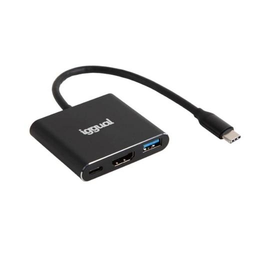 [AAOAUS0200] iggual Hub tipo C 3 en 1 HDMI USB3.0 PD100W