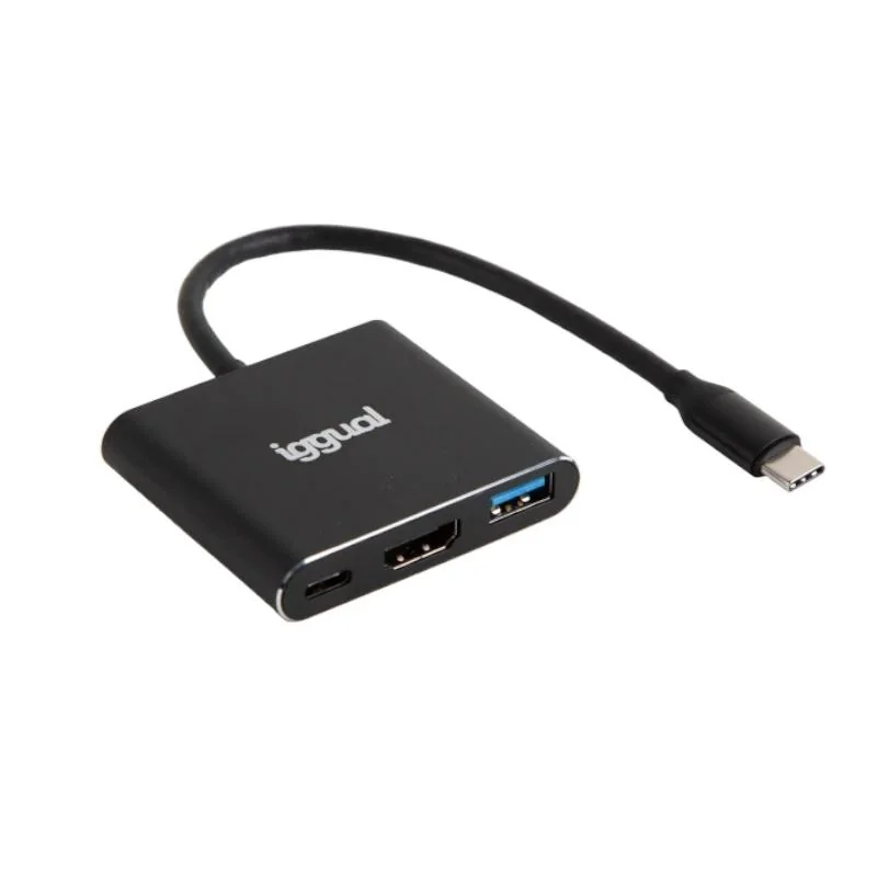 [AAOAUS0200] iggual Hub tipo C 3 en 1 HDMI USB3.0 PD100W
