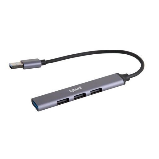 [AAOAUS0201] iggual Hub USB 3 puertos USB 2.0 + 1 USB 3.0 THIN