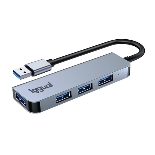 [AAOAUS0224] iggual Hub USB-A 3.0 x 4 puertos USB-A 3.0