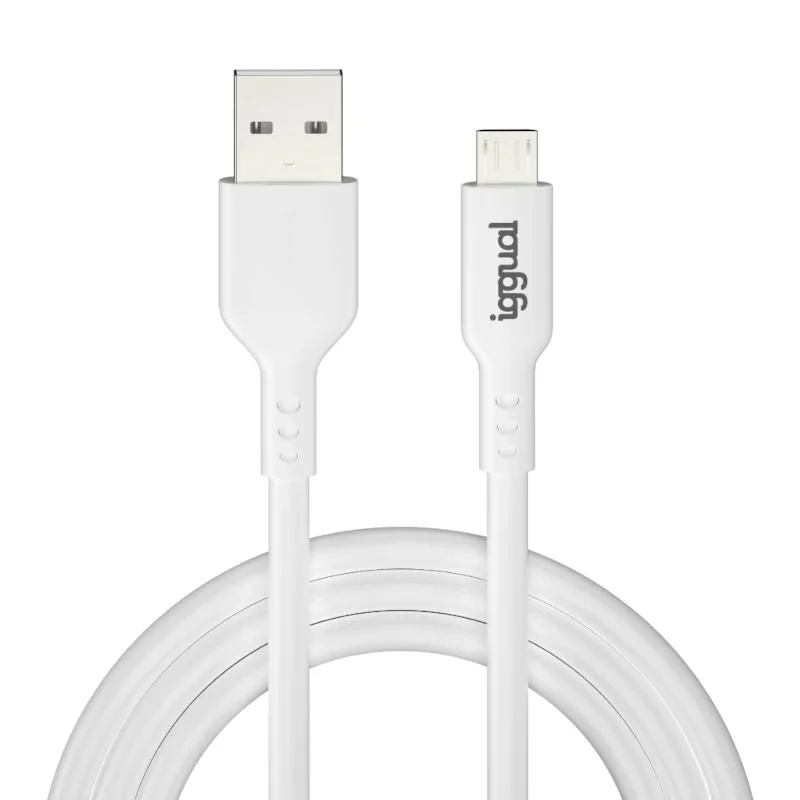 [AATCAT0298] iggual cable USB-A/micro-USB 100 cm blanco