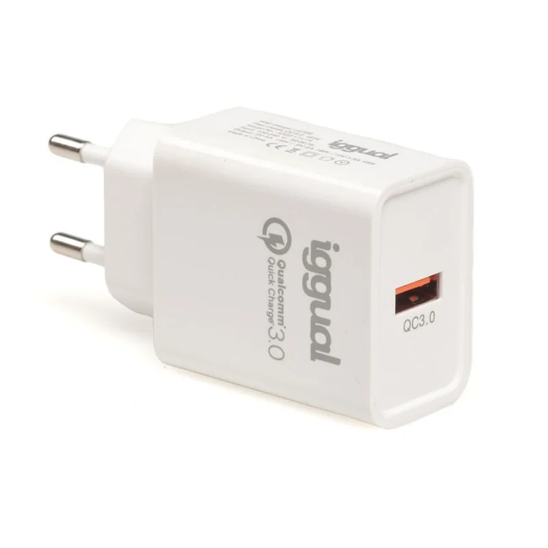 [AATCAT0306] iggual Cargador 1xUSB carga rápida QC3.0 18W