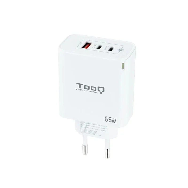 [AATCAT0344] TOOQ Cargador pared GAN 2xUSB-C 1xUSB-A 45W+20W