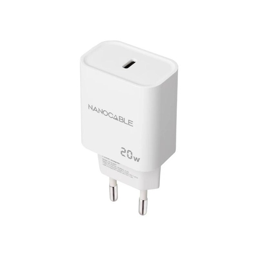 [AATCAT0425] Nanocable Cargador pared USB-C PD 20W Blanco