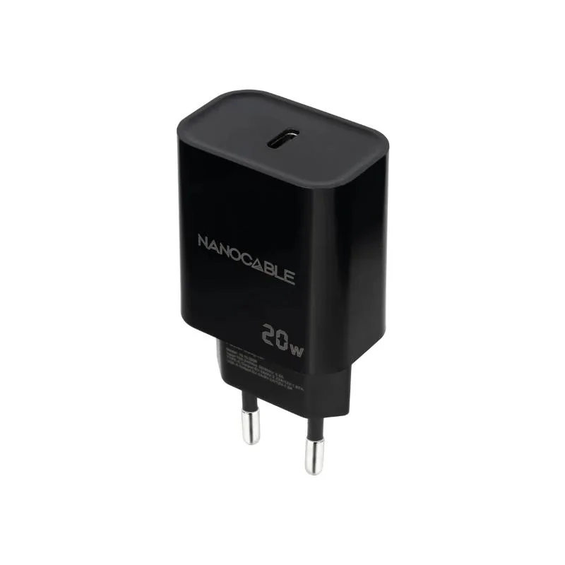 [AATCAT0426] Nanocable Cargador pared USB-C PD 20W Negro