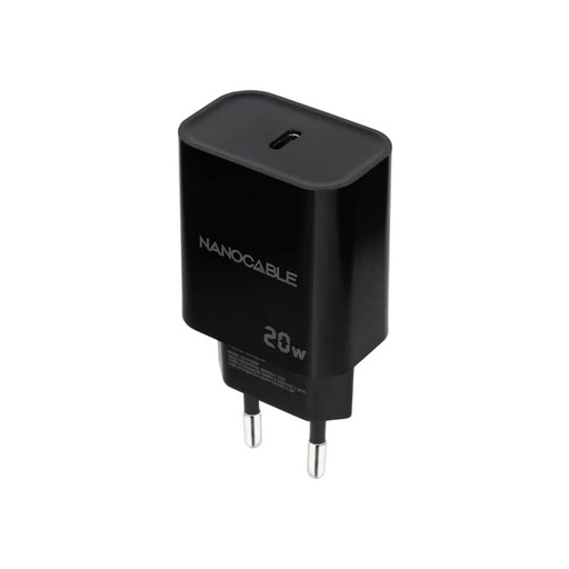 [AATCAT0426] Nanocable Cargador pared USB-C PD 20W Negro